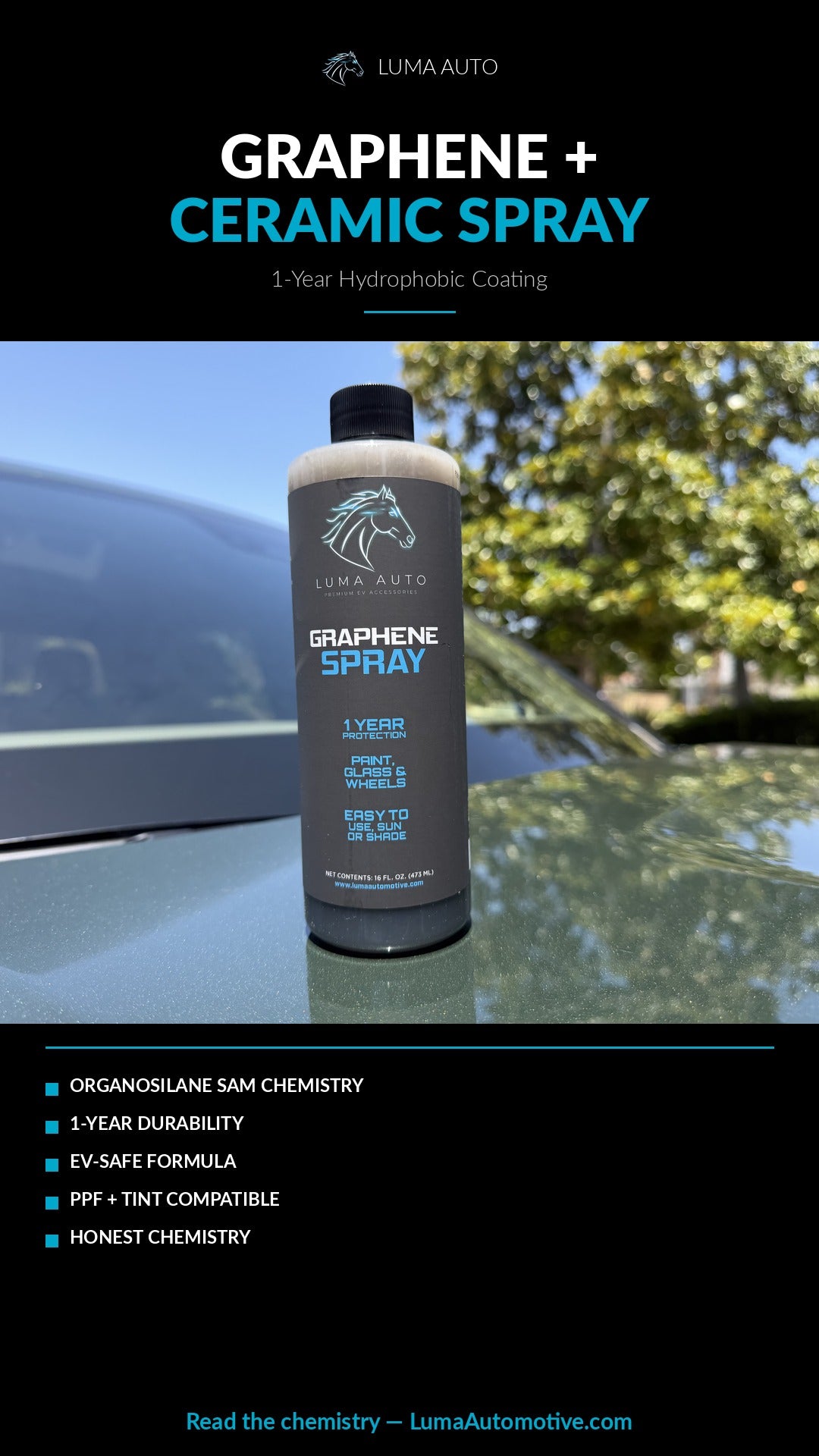 Graphene + Ceramic Spray — 1-Year Hydrophobic Coating