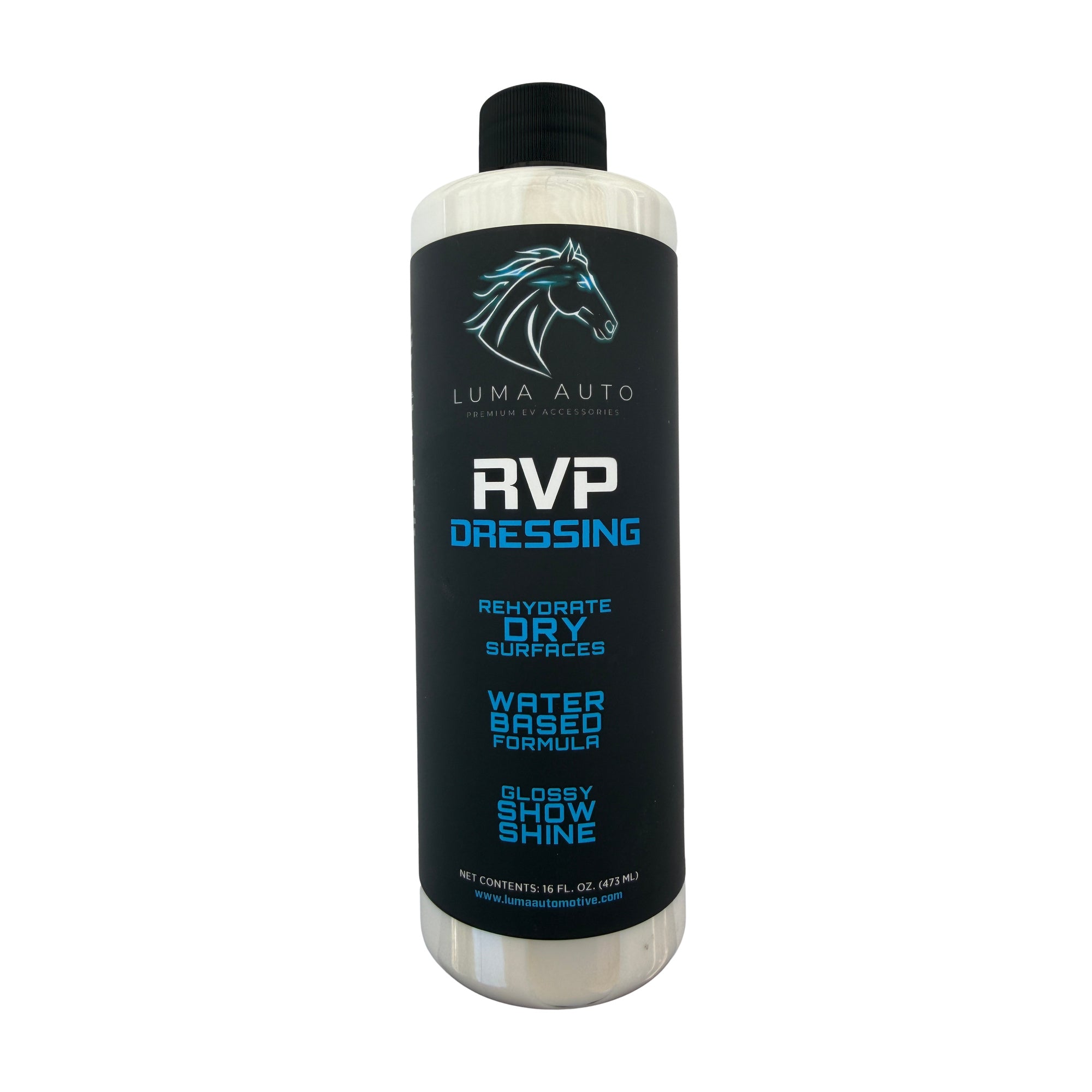 Luma Auto Trim Dressing 16 oz bottle — rubber, vinyl and plastic restorer for Rivian cladding and Tesla exterior trim