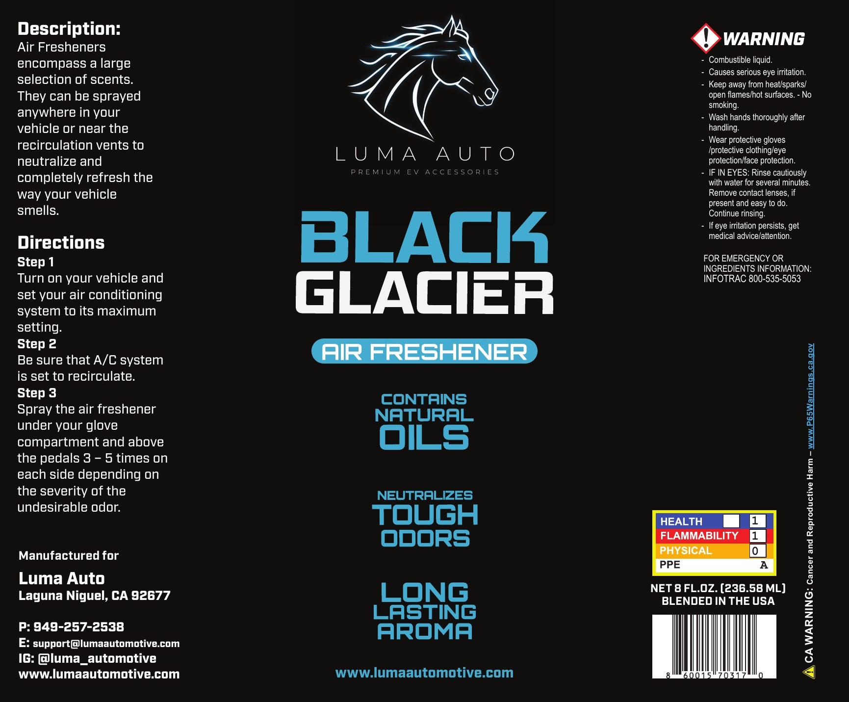 Black Glacier — Premium Car Air Freshener