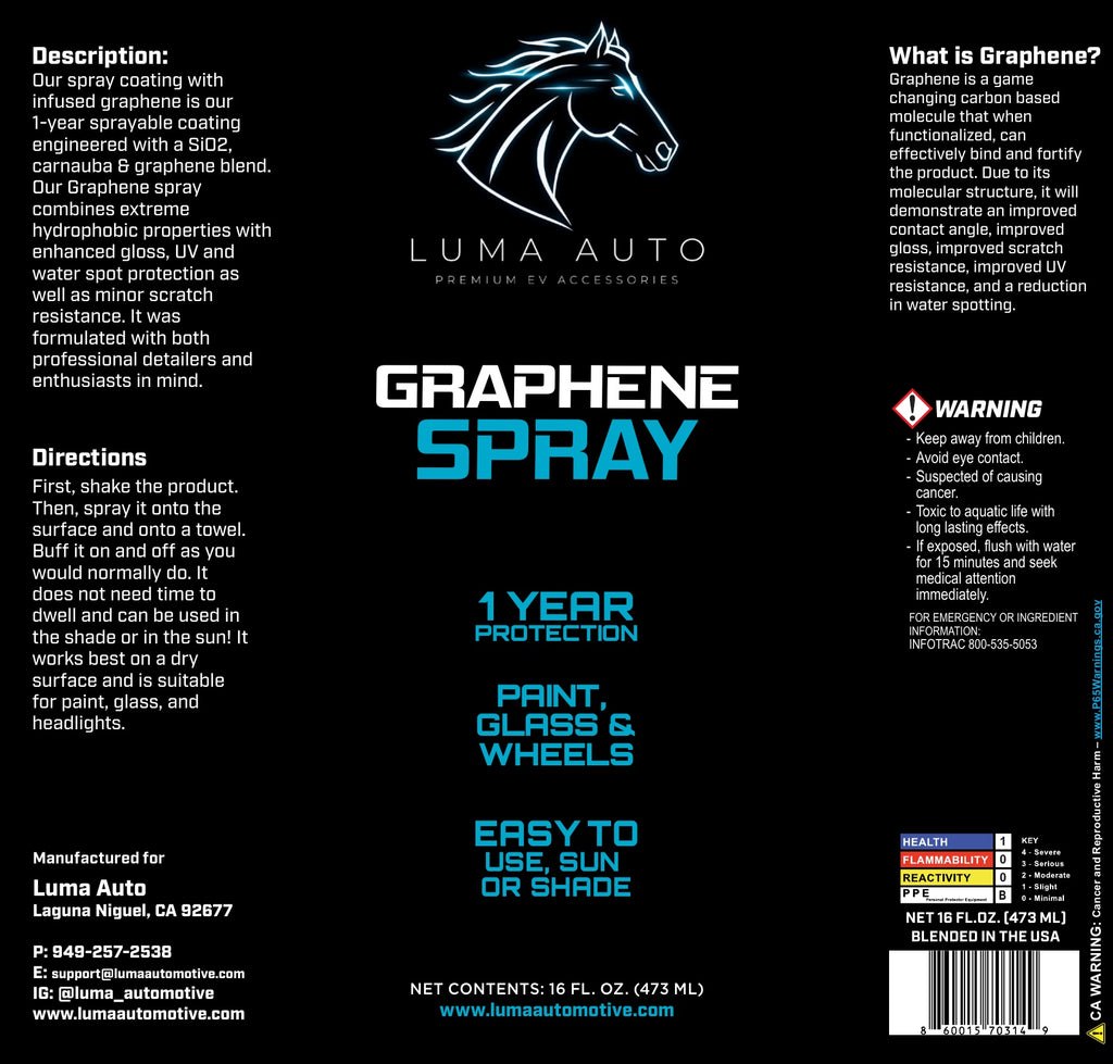 Graphene + Ceramic Spray — 1-Year Hydrophobic Coating